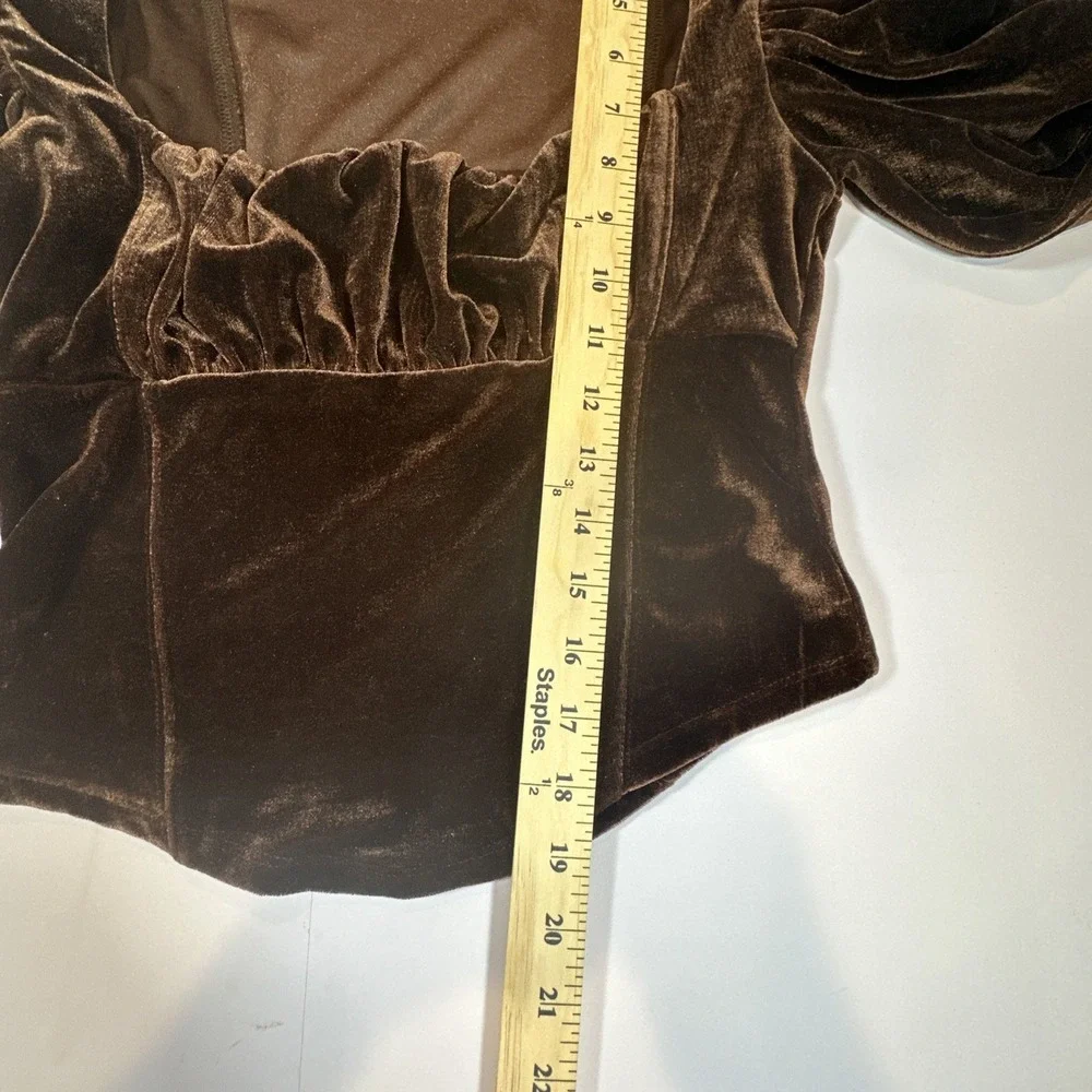 Free People Hold Me Up Cropped Velvet Top Womens‎ Small Cottagecore Romantic